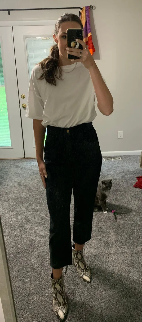Black High Waisted Mom Jeans - Image 2