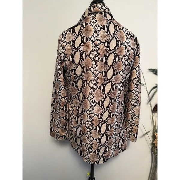 Womens Snakeskin Print Cardigan Brown Size‎ Medium - Image 2