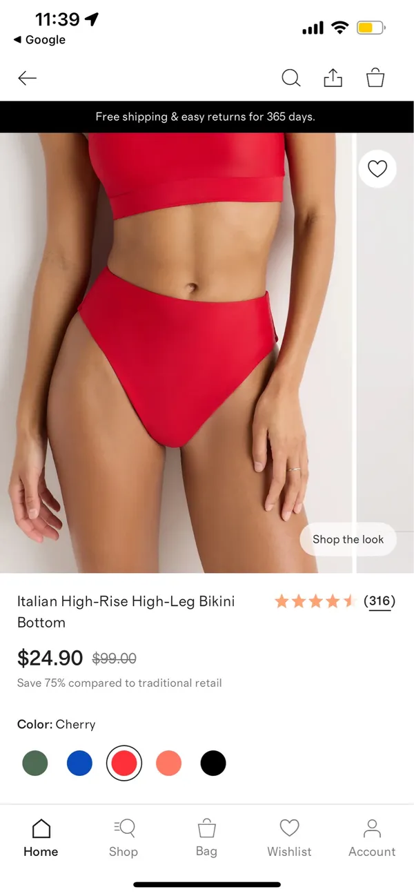 New Quince Italian High-Rise Bikini Bottom Size XS - Image 2