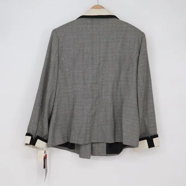 Adolfo II Skirt Suit Women 18W Atelier Grey Double Breasted Contrast NEW - Image 8