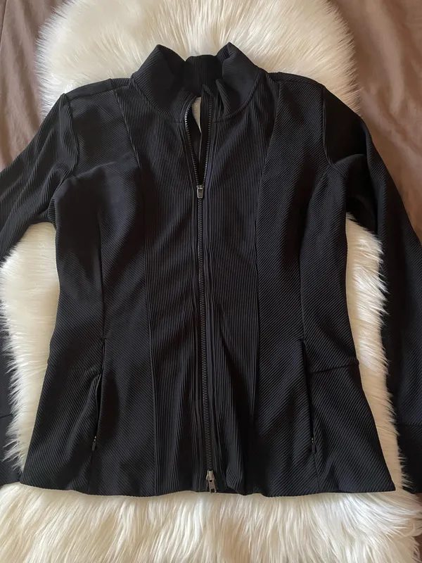 Athleta Shanti Ribbed Jacke... Women's Athletic Zip-Up Jacket with Thumbhole - Image 9