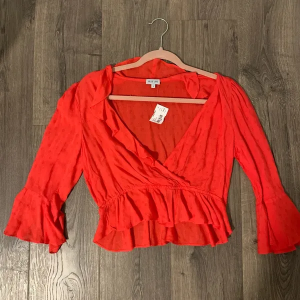 Free People Planet Blue Life Rosalita Blouse - Image 5