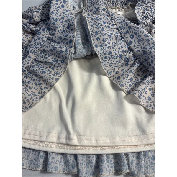 NWT Altar'd State Blue Floral Tiered Mini Skirt Size‎ Medium Cottage Fairy - Image 5
