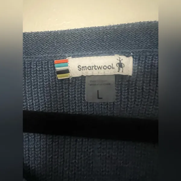Smartwool Women’s Merino Wool‎ Textured Knit Sweater Blue Size Large - Image 3