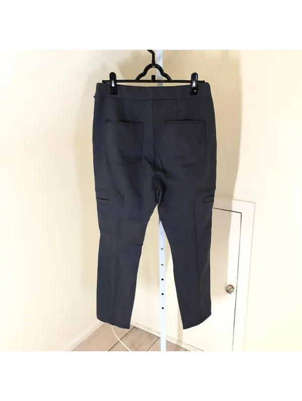 Anthropologie NWT Women's Gray Cropped Pull On Utility Pants Size M - Image 5