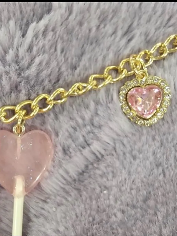 Coquette Charms Purse Chain ~ Kawaii Strawberry, Lollipop‎ & Strawberry Charms - Image 4