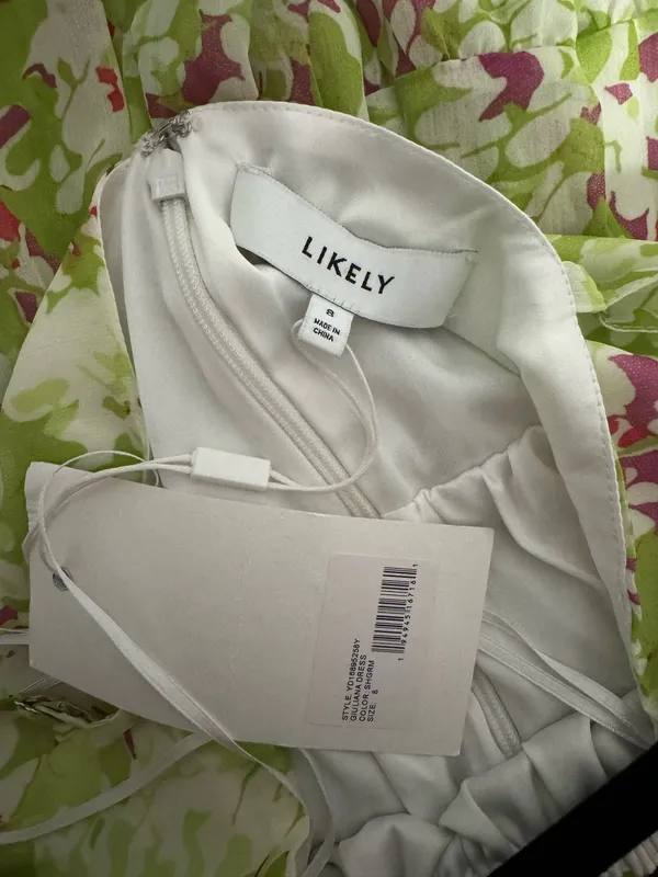 LIKELY Giuliana Dress in Sharp Green Multi - Image 4