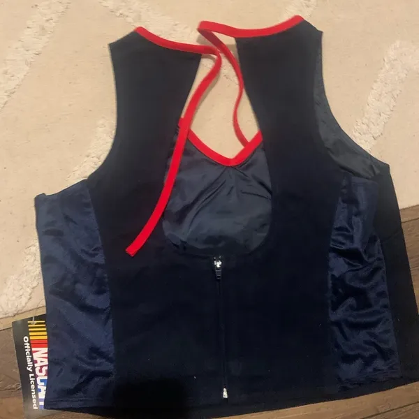 Miller lite nascar Kenny Wallace tank corset blouse Nwt sports athletic beer y2k - Image 2
