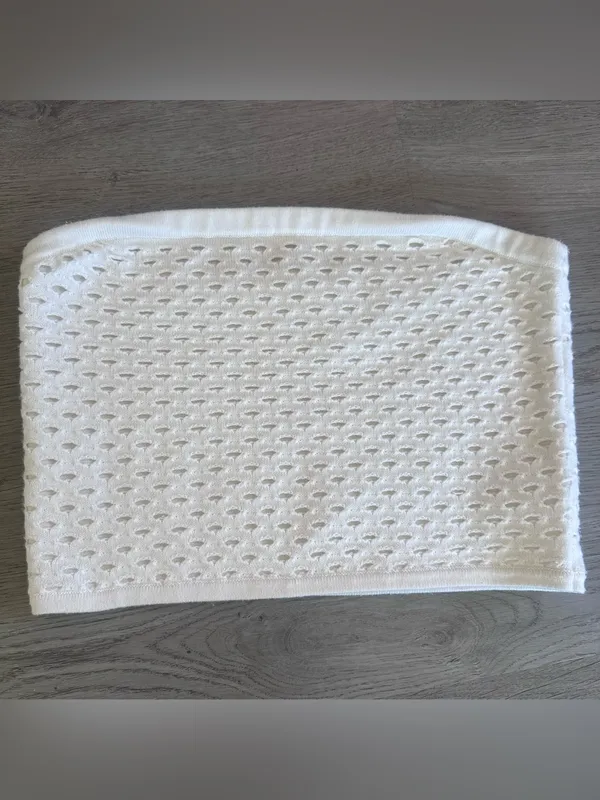 Aerie Bandeau Tube Top Sweater Knit Women’s Medium Offwhite Cream Summer - Image 3