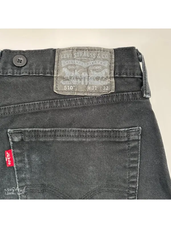 Levi's 510 Black Denim Cut-Off Shorts Size 31 - Image 3