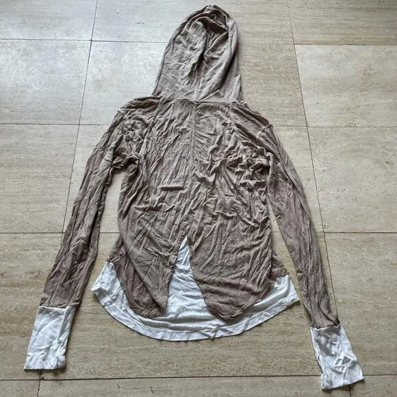 Splits59 Women Sz S Pullover Brown Hoodie Sweatshirt Stretch‎ Knit - Image 3