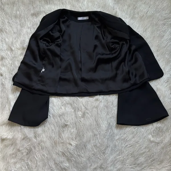 Mango Suit Black Women's Flared Sleeve Blazer Size USA XS EUR S MEX CH - Image 12