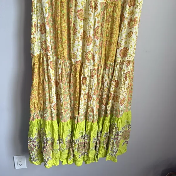 FREE PEOPLE Hanalei Bay Dress in Yellow Combo Small - Image 11