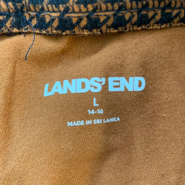Lands End Starfish Leggings Womens‎ Large 14-16 Brown Houndstooth Knit Pants L - Image 3