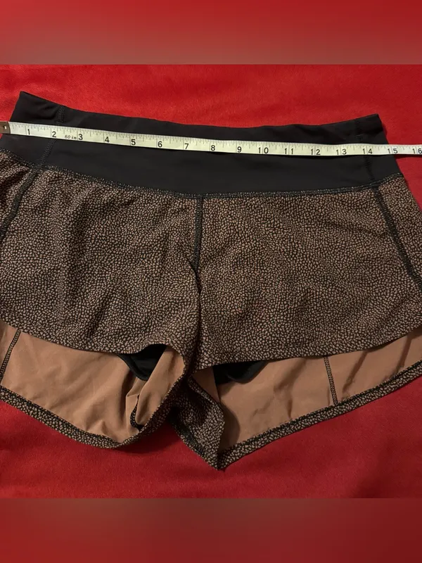 lululemon athletica Black Waistband Brown Speckled Running Shorts - Image 7