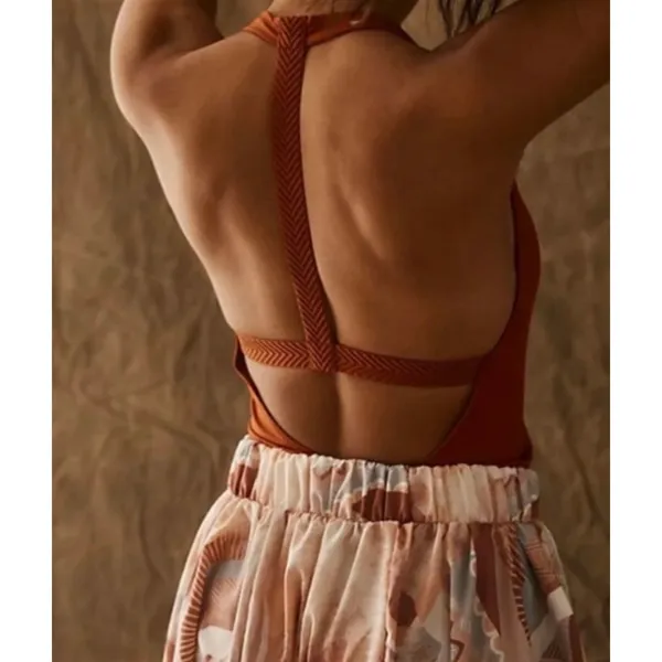 Free People Movement NWOT All Strapped Printed One Piece Harem Jumpsuit XS - Image 2
