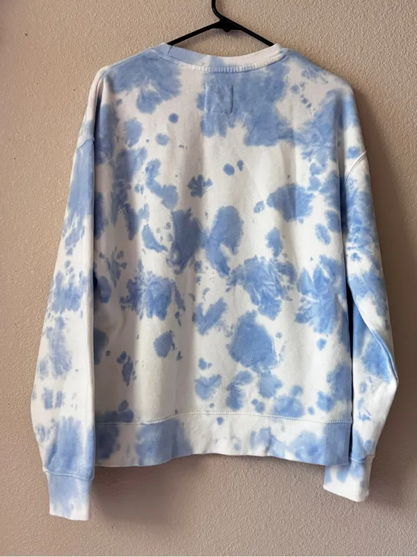 Reflex Light Blue and White Tie-Dye Crewneck Sweater - Image 2