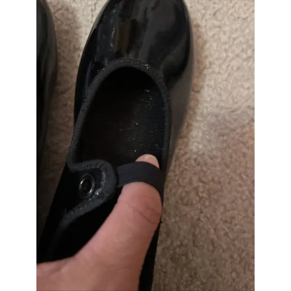 Capezio Tap Dance Shoes Sz 6 Black Patent Sleek Dancing Ballet Jazz Minimalist - Image 2