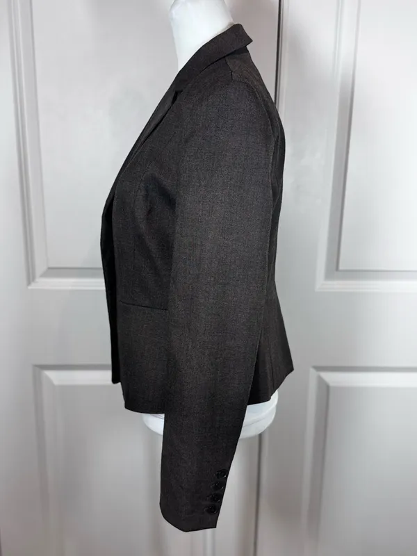 Ann Taylor Brown Blazer 6 Stretch Tailored Fitted Career Workwear Office Work - Image 3