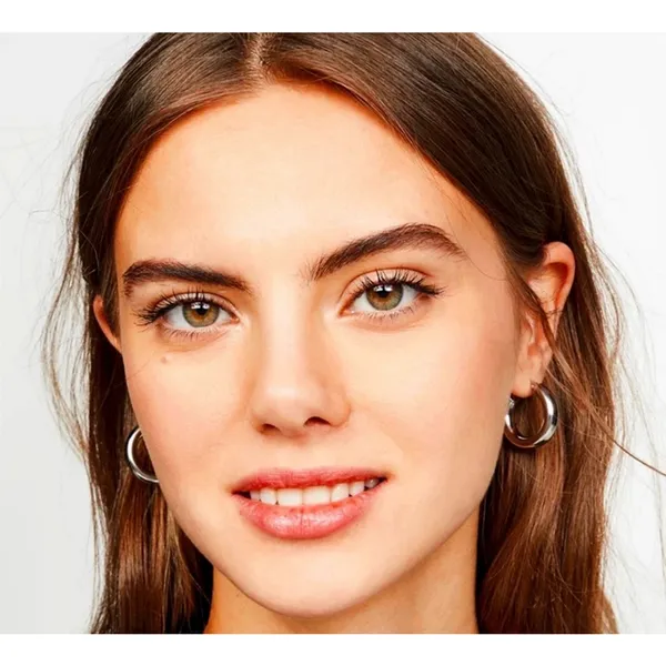 Large Tubular 18k White Gold Filled Hoop Earrings,‎ 30mm - Image 8