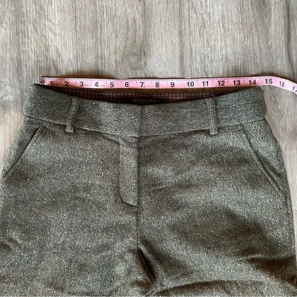 Rachel Roy Olive Wool Blend Shimmer Straight Leg Pants Size 4 - Image 9