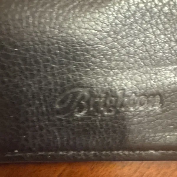 Brighton wallet Vintage Black Leather Brown faux reptile Clutch check - Image 11