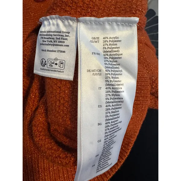 Taylor Swift “Life of a Showgirl” Cardigan Orange Sparkly Cable Knit XS/SM - Image 8