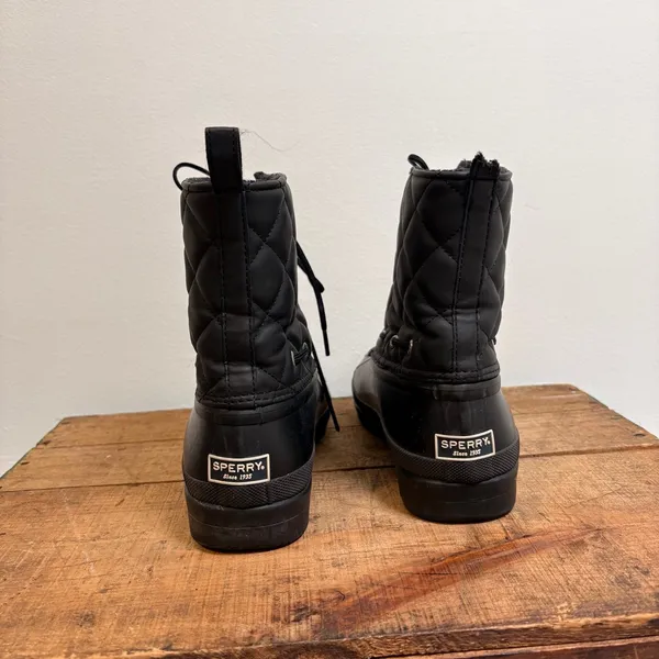Sperry Top-Sider Gosling Duck Boots Sz 9 Black - Image 4