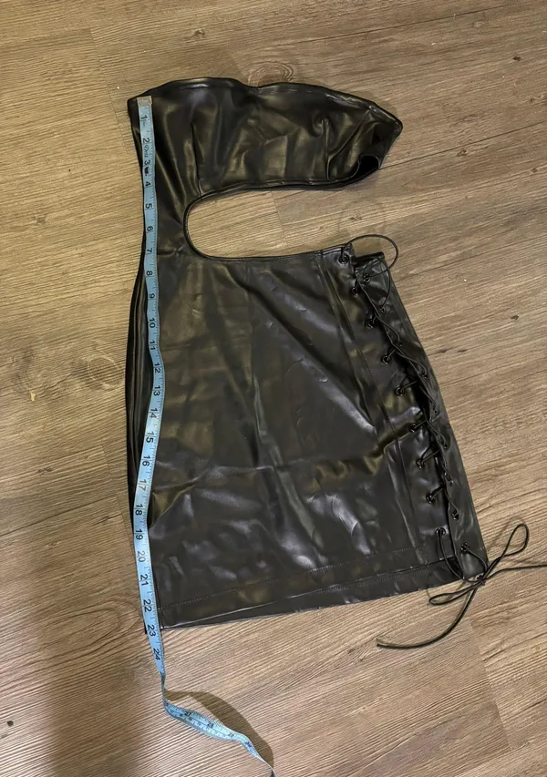 Edikted Black Leather Going Out Mini Dress - Image 7