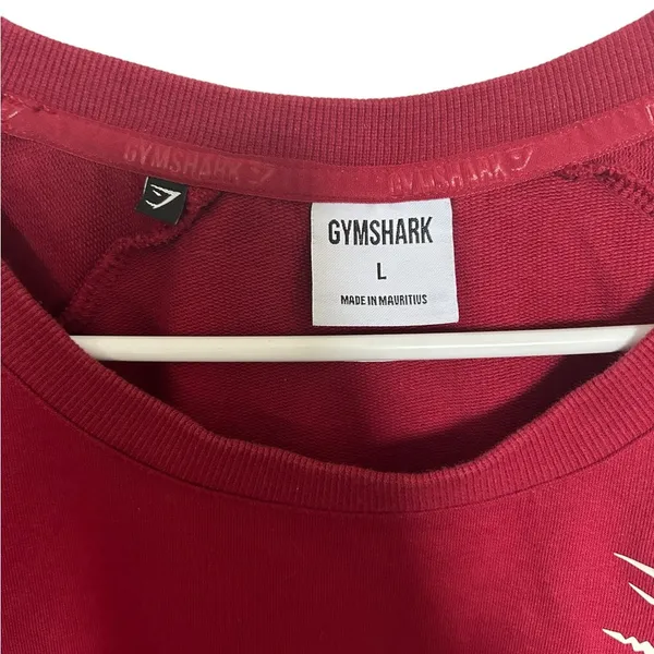 Gymshark maroon Cropped Sweatshirt Size large - Image 5