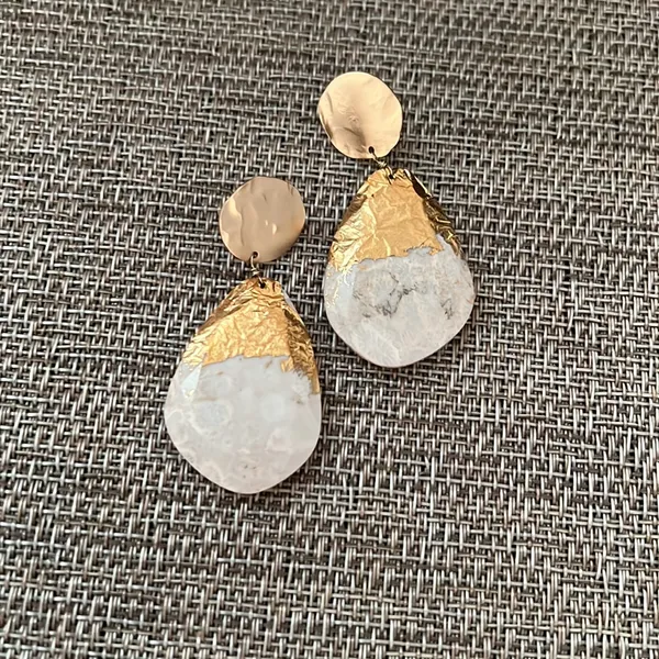 Anthropologie Floral Teardrop Earrings - Image 2