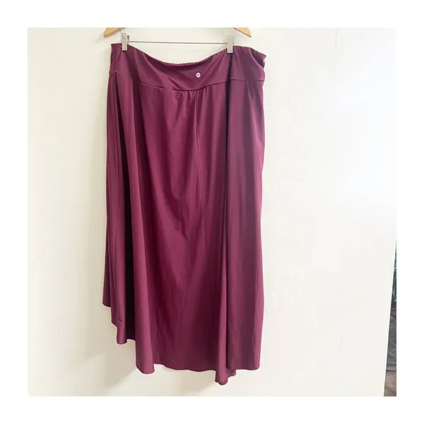 Halara Breezeful Midi Skirt Women 3X Burgundy High-Waisted Asymmetrical Cocktail - Image 3