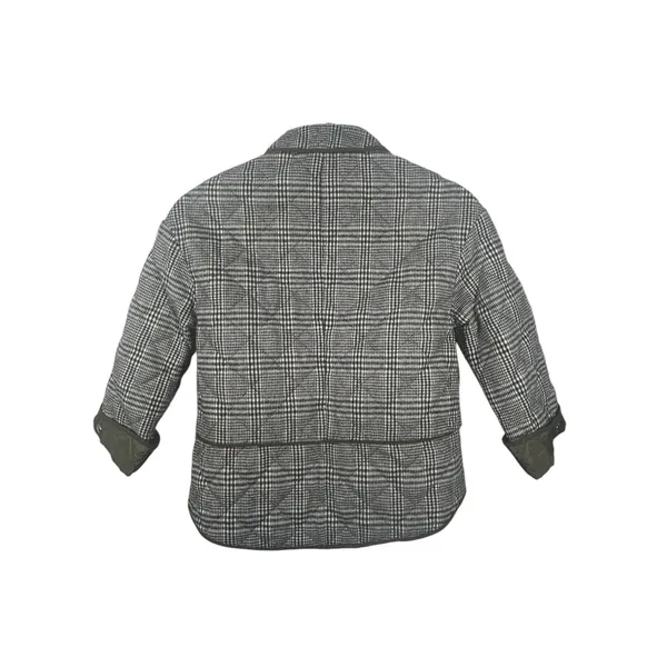 Zara Oversized Plaid Utility Coat Jacket Medium Green Gray Check - Image 6