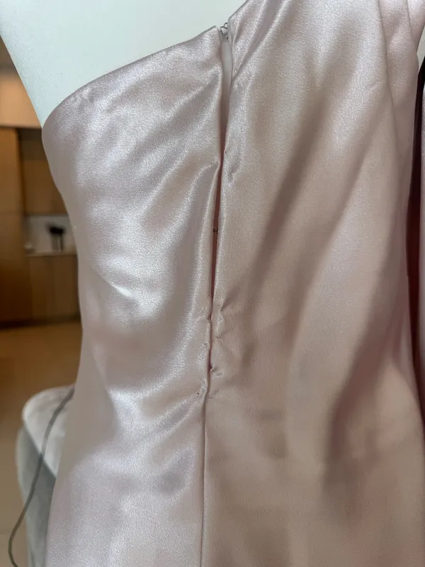 Azazie Pink One Shoulder Dress - Image 8