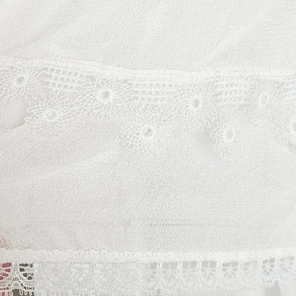 Rococo Sand Mia‎ Long-Sleeve Ruffled Maxi Dress White Lace V-Neck Boho Resort XS - Image 8