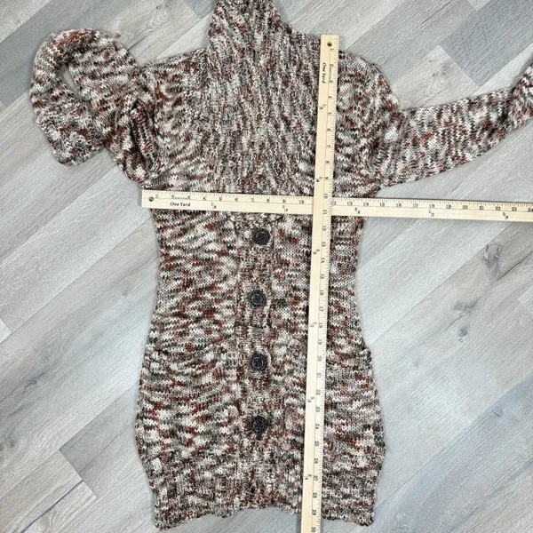 Billabong Marled Cardigan Sweater Brown Multi Juniors Large‎ Button Shawl Collar - Image 11