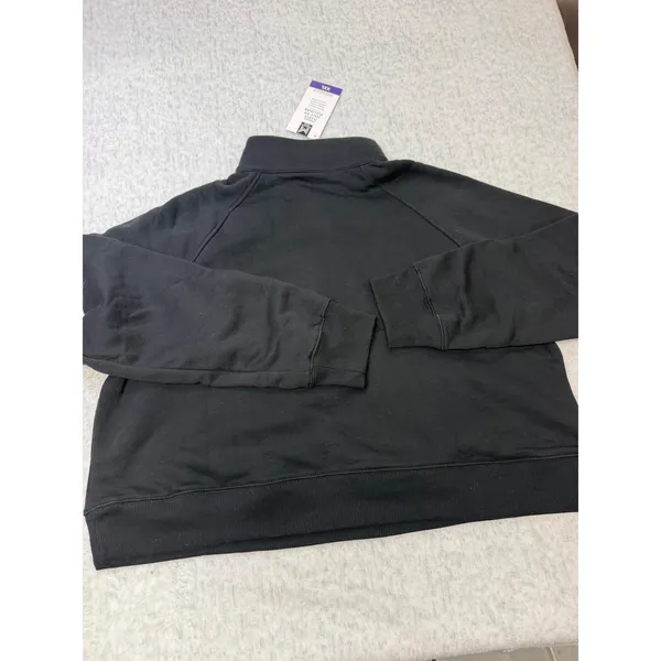 Member's Mark Womens Fleece Half‎ Zip Pullover Black Relaxed Cropped XXL NWT - Image 5
