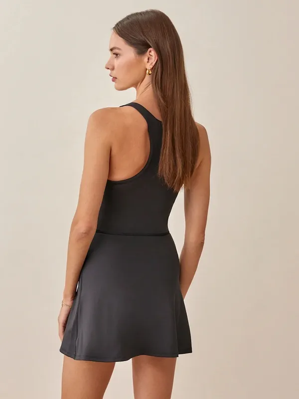 Reformation Bella Ecomove‎ Active Dress Black Womens Size XL - Image 3