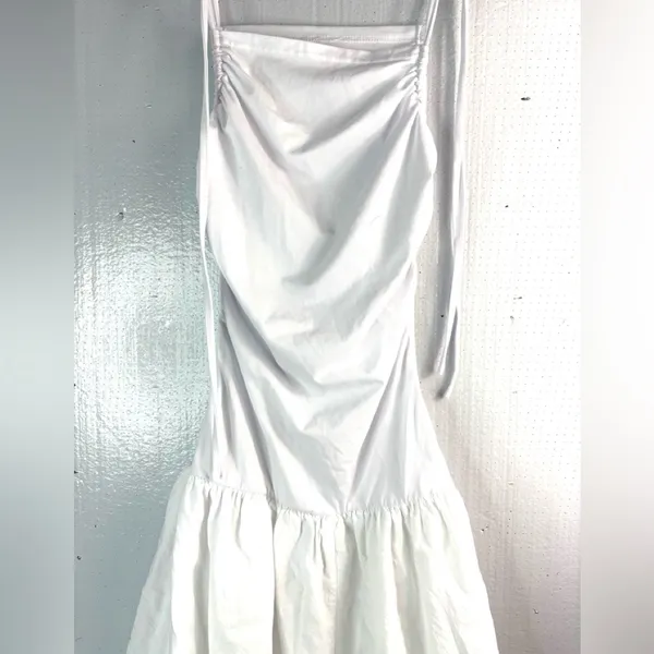 Beautiful S Elegant Drop Waist White Puff Hem Gown Dress - Image 6