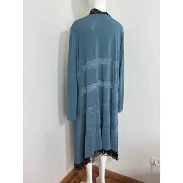 Soft Surroundings Magic Fairy Robe 1X NWT Teal Lace Trim Sleepwear - Image 5