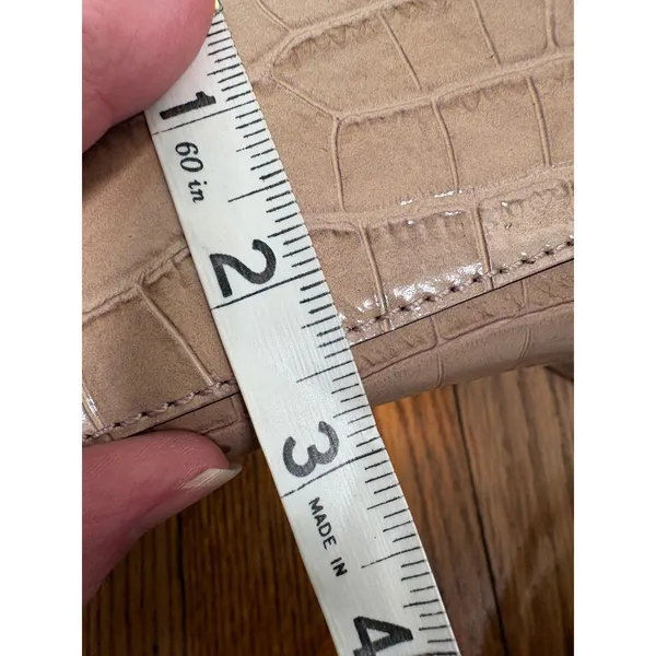 Kate Spade Perri Lane Rosey Beige Croc Embossed Leather Camera‎ Crossbody Bag - Image 12