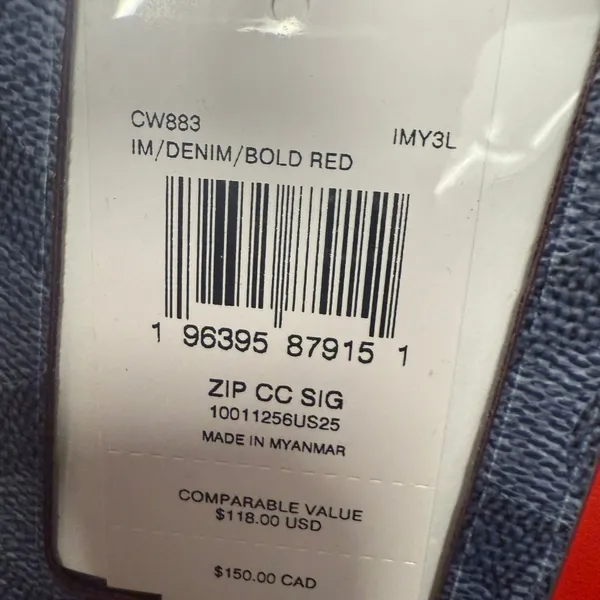 coach Zip Card Case In Signature Canvas cw883 - Image 6