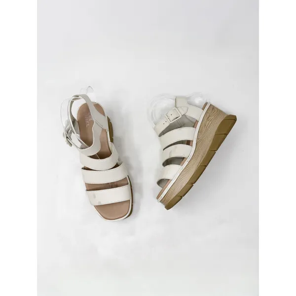 [Sorel] Cream Leather Joanie III Platform Wedge Ankle Strap Sandals Size 9.5 - Image 8