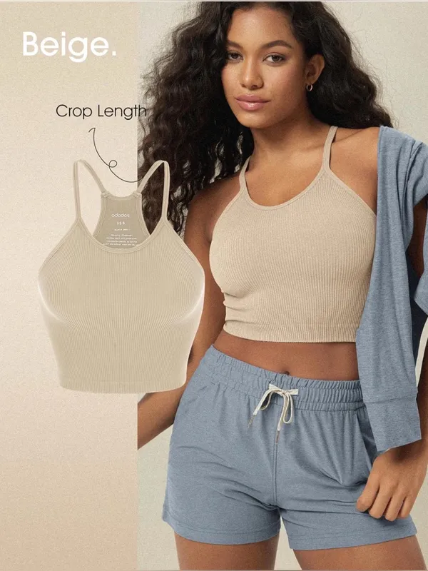 Ribbed Crop Bandeau Tank - Beige says it’s 2XL but I daily that an L - Image 2