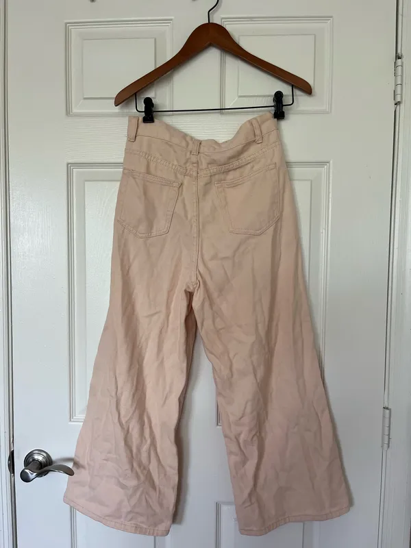 SheIn High rise beige wide leg Capri pants - Image 2