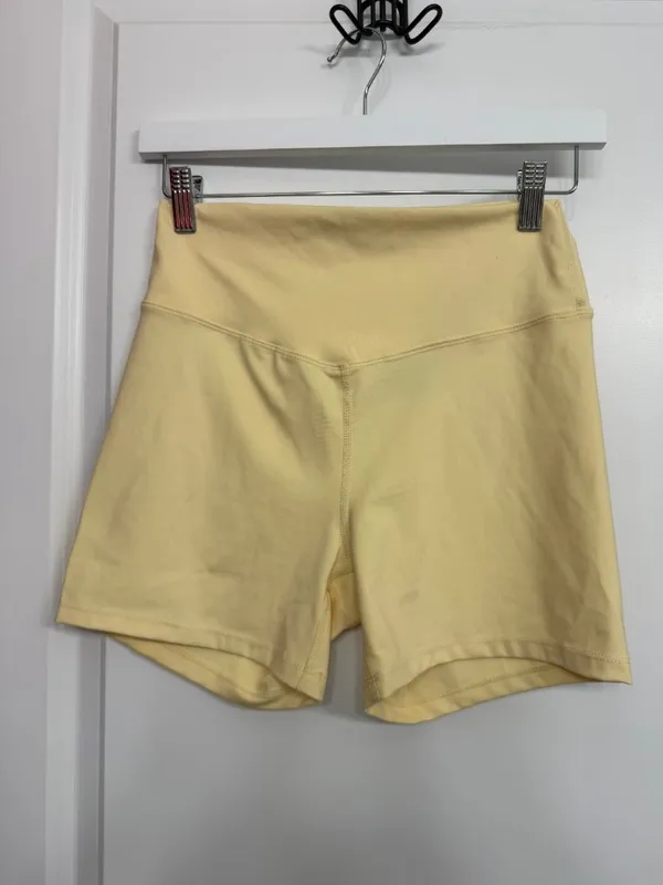 Playboy Pale Yellow High Rise V Waist Biker Shorts Women’s M - Image 3