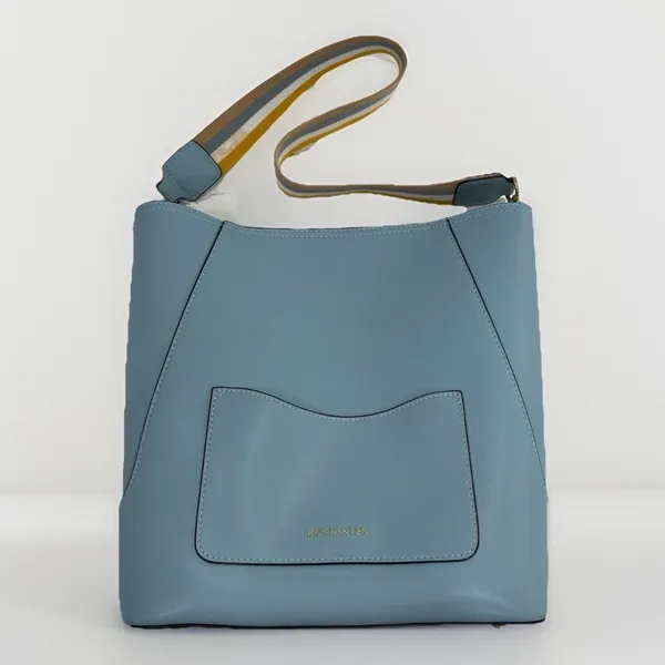 Bostanten Purse Blue Shoulder Bucket Tote Colorful Strap - Image 2