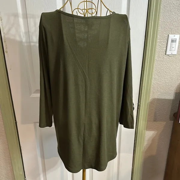 Worthington Green Cut Out Tunic Top size XL - Image 2