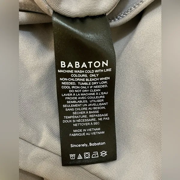 Babaton Aritzia purple grey high neck snap button bodysuit women’s size medium - Image 7