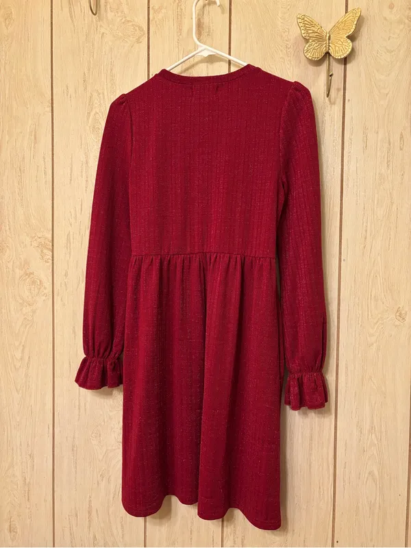 Women’s Long Sleeve Red Party Dress - Image 5